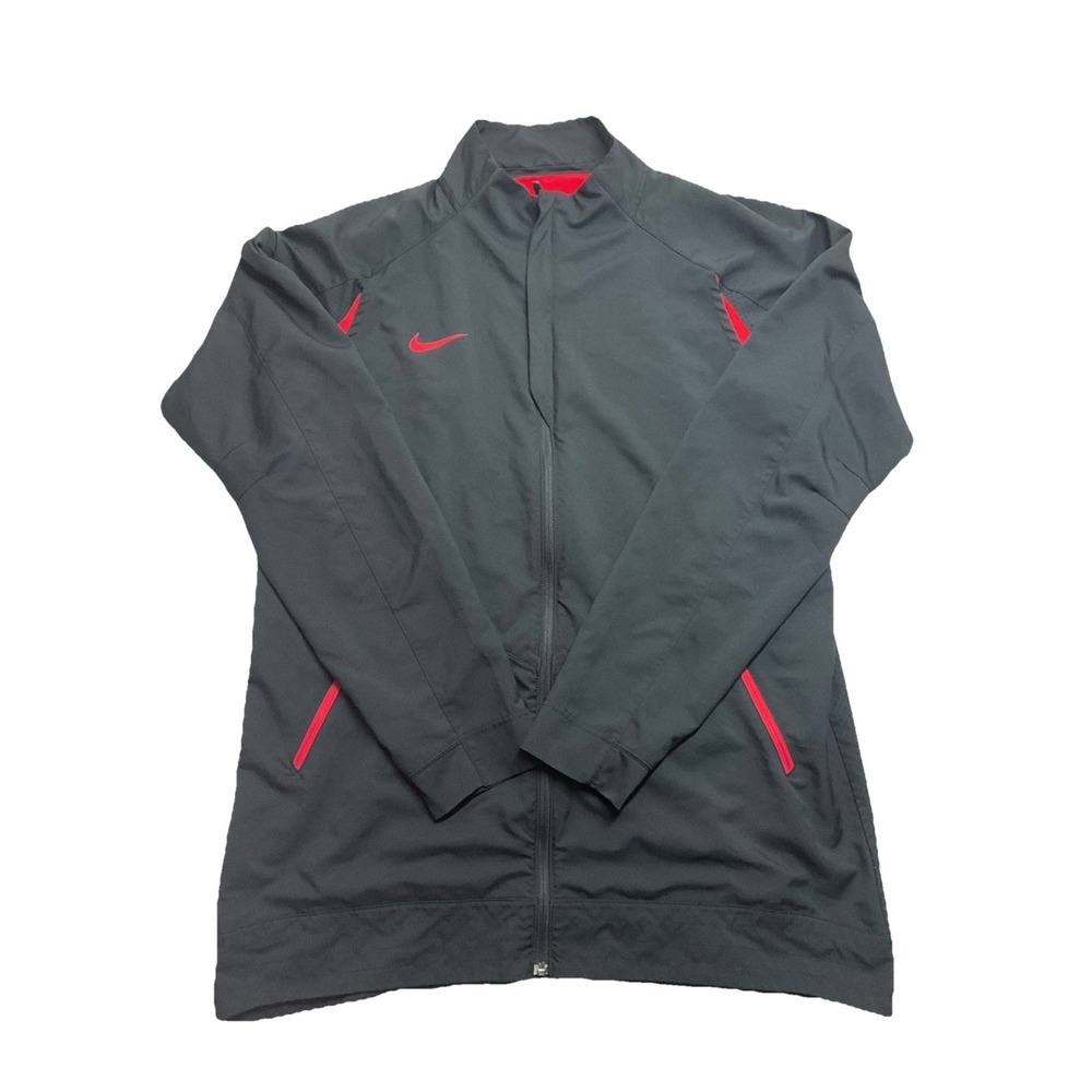 Nike Dri Fit Mens Black Full Zip Up Long Sleeve Jacket Size XLT